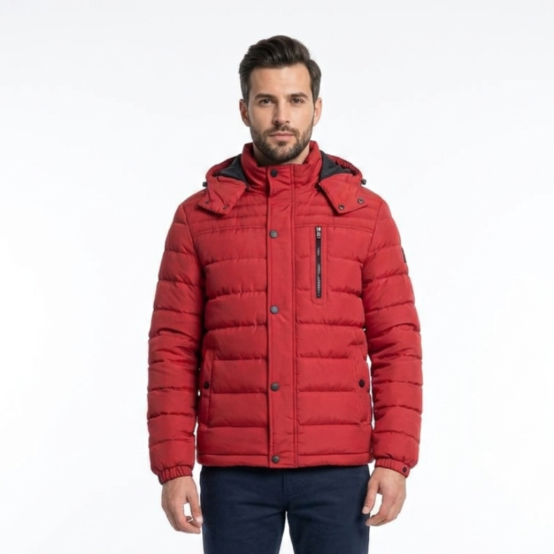 Men's Red Quilted Jacket