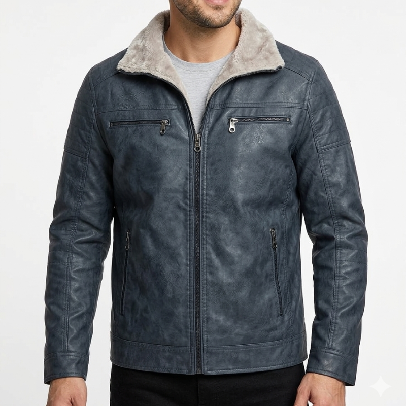 Faux Fur Lined Faux Leather Vest
