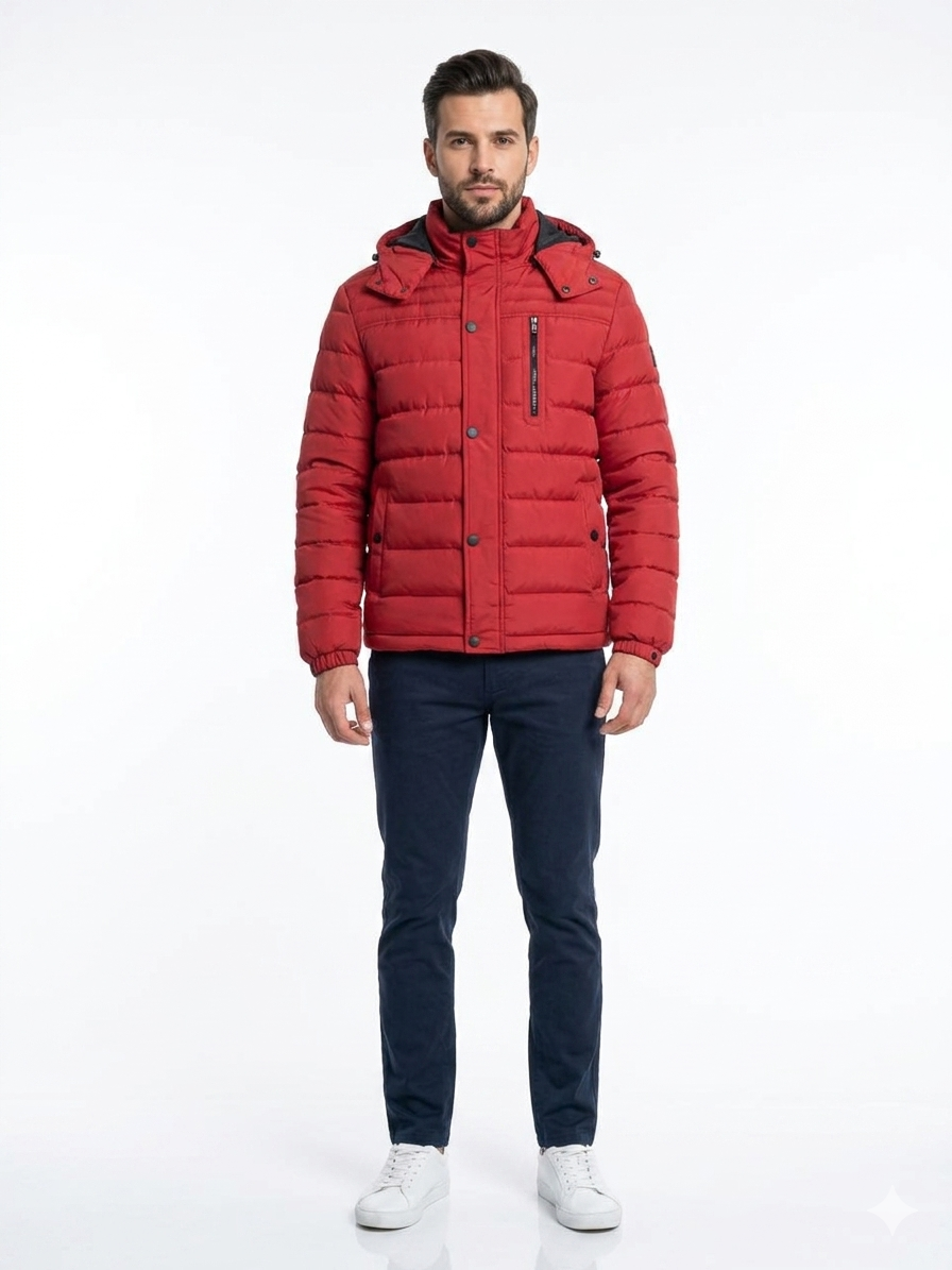 Men's Red Quilted Jacket